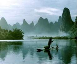 Li River in fog, Guangxi