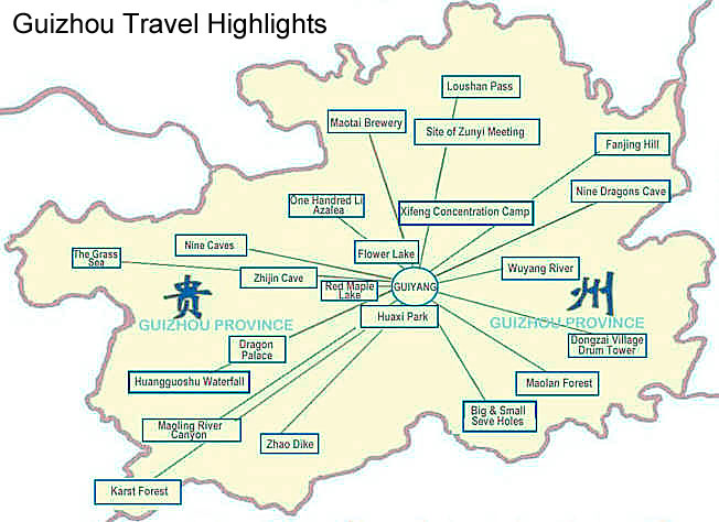 Guizhou Tour Highlights Map