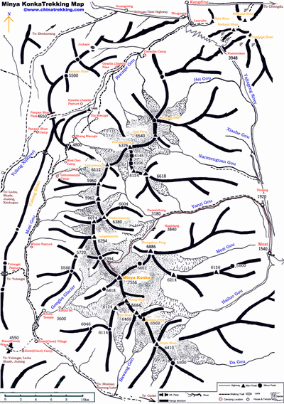 Minya-Konka-Map