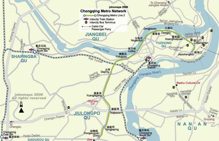 Chongqing City Traffic Map
