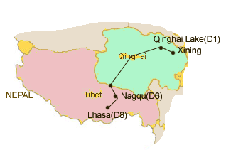 Qinghai-Tibet Overland Map