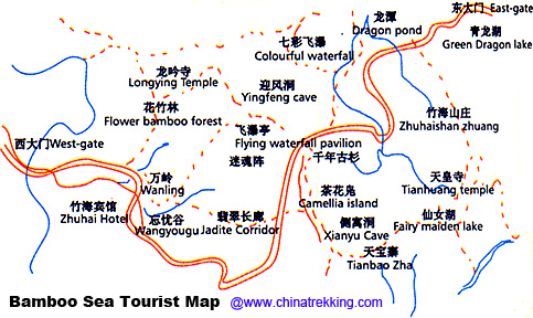 Shunan  Bamboo Sea Tour Map