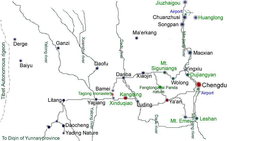 West Sichuan Map
