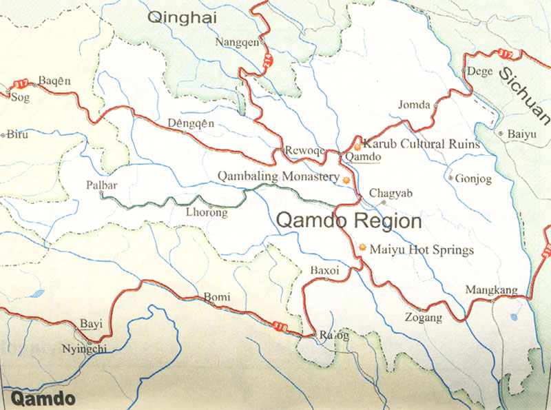 Chamdo map,Tibet