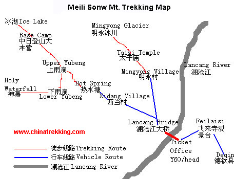 Meili Sonw Mt. Trekking Map