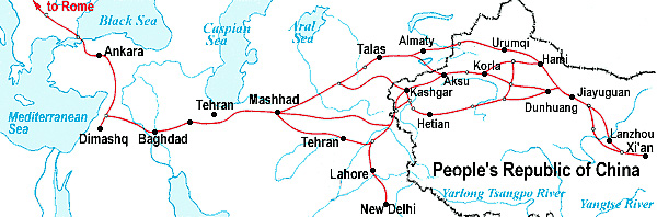 Map of the ancient Silk Road